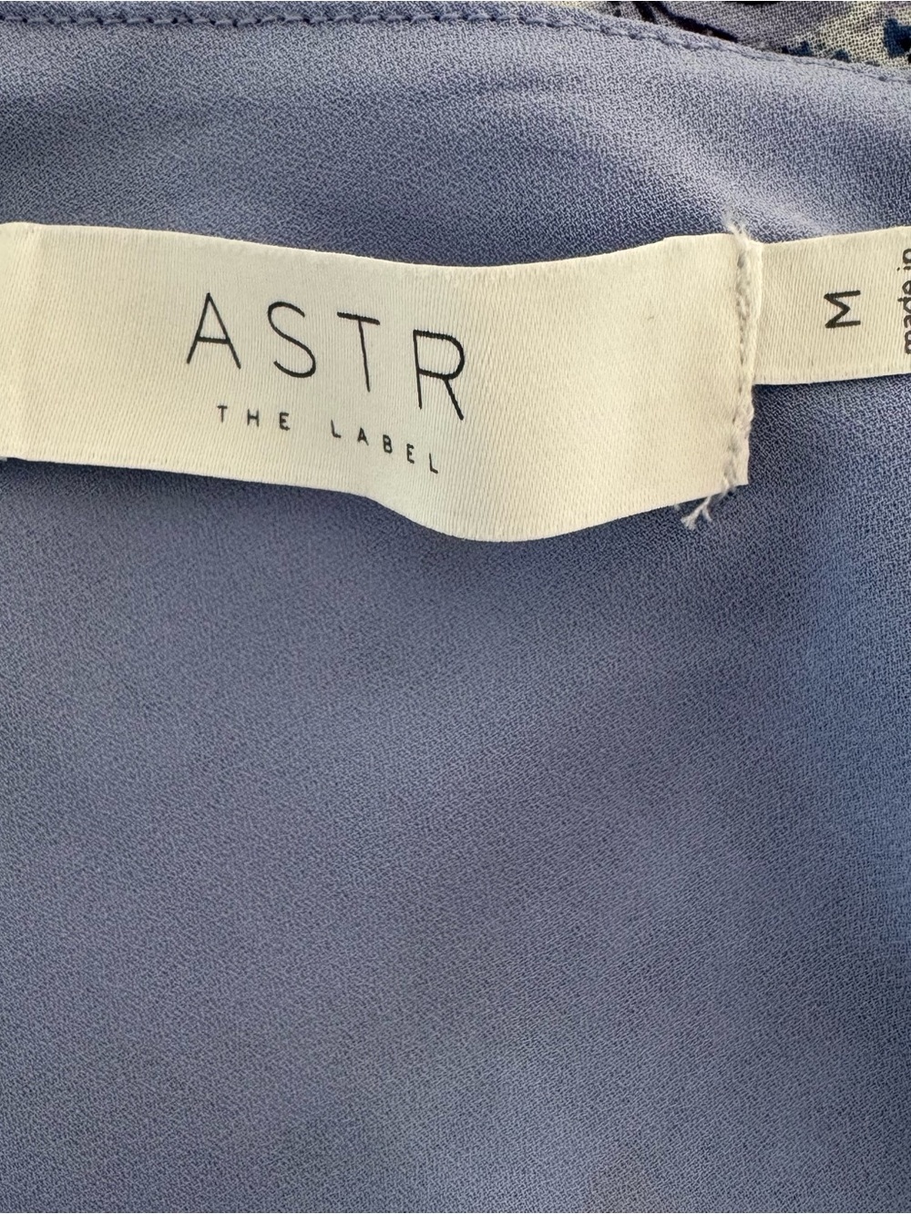 ASTR The Label Floral One Shoulder Mini Dress M Blue Ruffle Hem Party - Picture 8 of 10